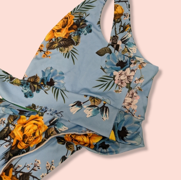 🎉Host Pick🎉 NWOT ASOS-Exclusive PLT High-waisted Rose TieUp Blue Bikini - Picture 4 of 9